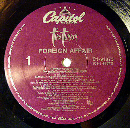 Tina Turner : Foreign Affair (LP, Album, Spe)