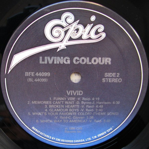 Living Colour : Vivid (LP, Album)