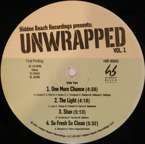 Various : Hidden Beach Recordings Presents: Unwrapped Vol. 1 (2xLP, Comp, Promo)