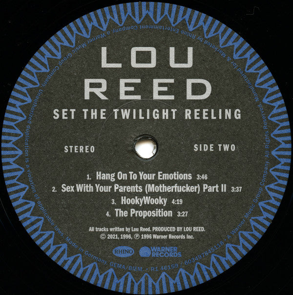 Lou Reed : Set The Twilight Reeling (LP, 180 + LP, S/Sided, Etch, 180 + Album, RSD, Ltd)