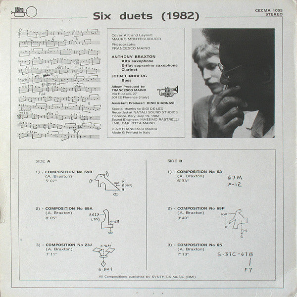 Anthony Braxton / John Lindberg : Six Duets (1982) (LP, Album)