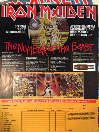 Iron Maiden : The Number Of The Beast (LP, Album, Jac)
