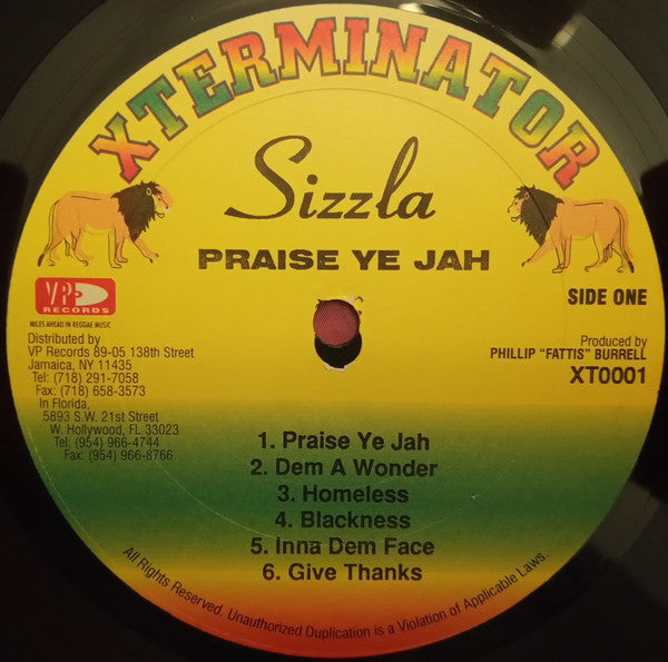 Sizzla : Praise Ye Jah (LP, Album)