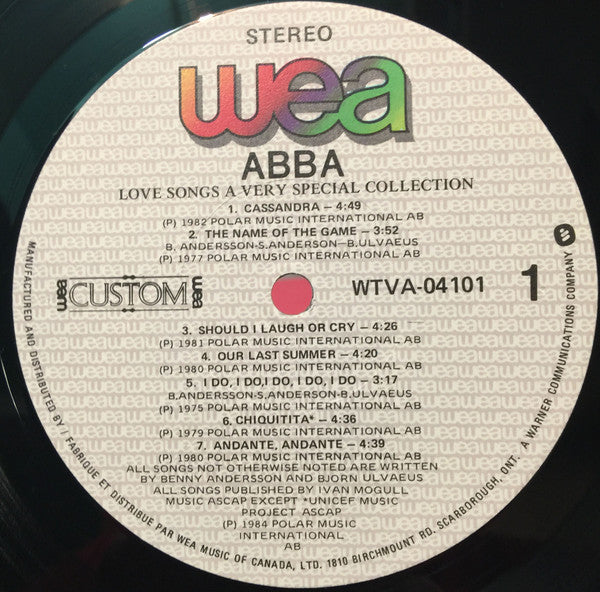 ABBA : Love Songs - A Very Special Collection (LP, Comp)
