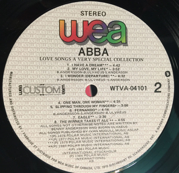 ABBA : Love Songs - A Very Special Collection (LP, Comp)