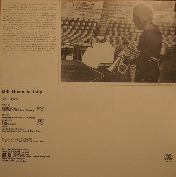 Bill Dixon : In Italy - Volume Two (LP, Album)