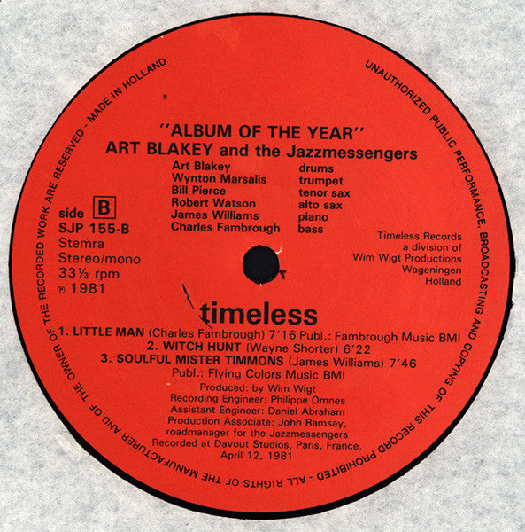 Art Blakey And The Jazzmessengers* : Album Of The Year (LP, Album)