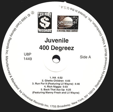 Juvenile (2) : 400 Degreez (LP, Promo, Smplr)