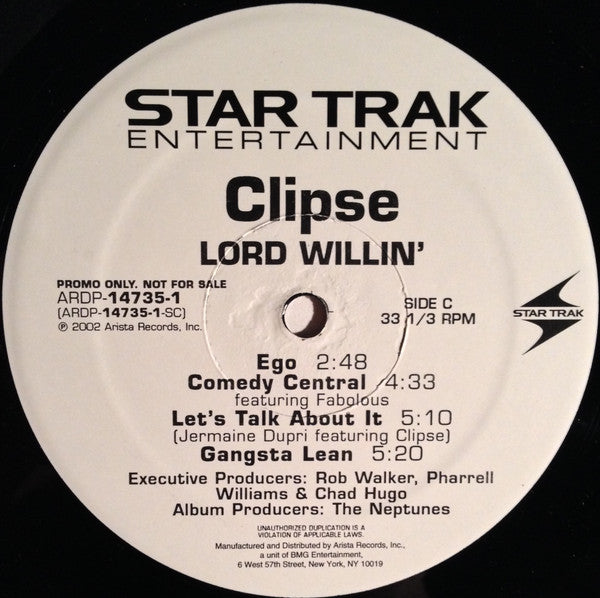 Clipse : Lord Willin' (2xLP, Album, Promo)
