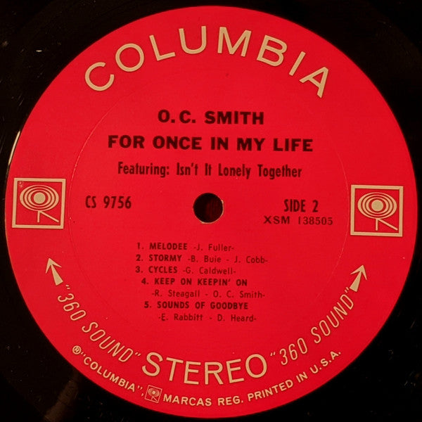 OC Smith : For Once In My Life (LP, Album, Ter)