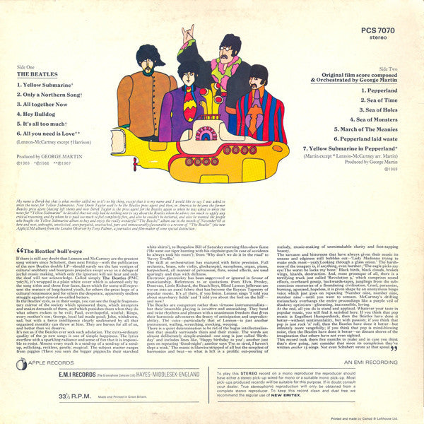 The Beatles : Yellow Submarine (LP, Album, RP)