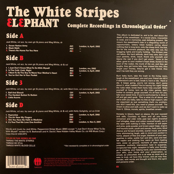 The White Stripes : Elephant (2xLP, RE, RP)