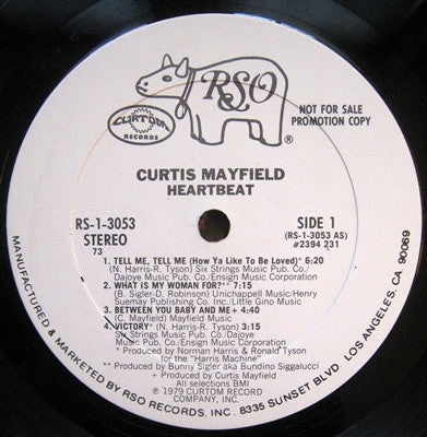 Curtis Mayfield : Heartbeat (LP, Album, Promo)