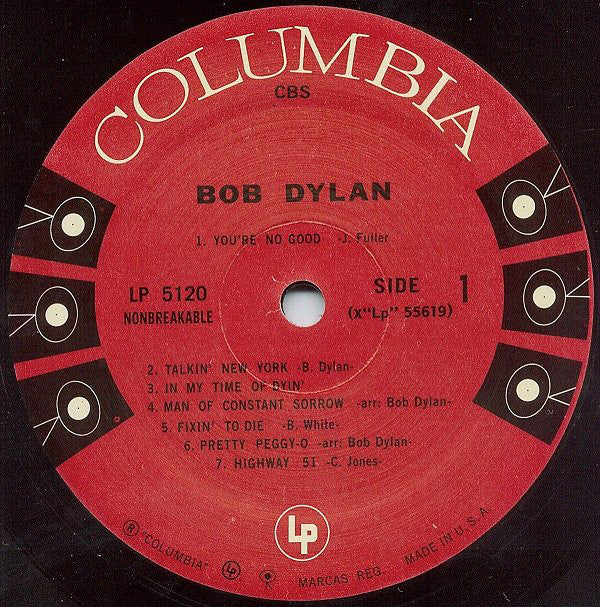 Bob Dylan : Bob Dylan (LP, Album, Mono, RE, 180)
