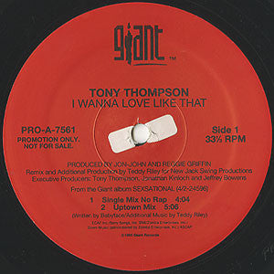 Tony Thompson (4) : I Wanna Love Like That (12", Promo)