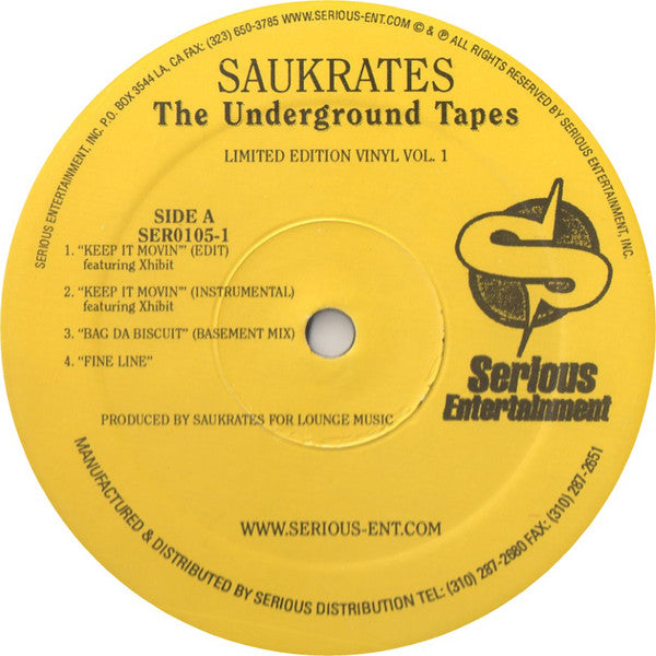 Saukrates : The Underground Tapes Vol. 1 (12", EP, Ltd)