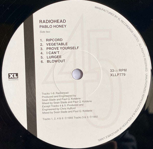 Radiohead : Pablo Honey (LP, Album, RE, RP)
