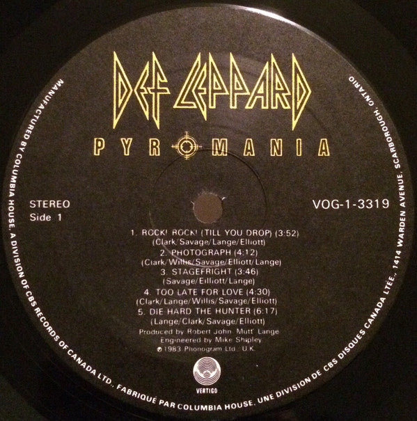 Def Leppard : Pyromania (LP, Album, Club)