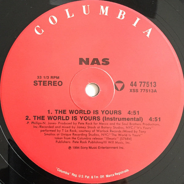 Nas : The World Is Yours (12", Single)