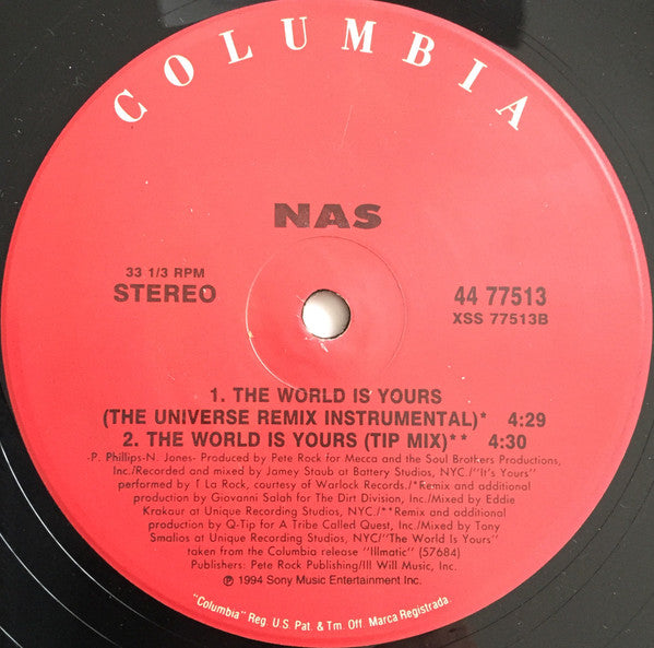 Nas : The World Is Yours (12", Single)