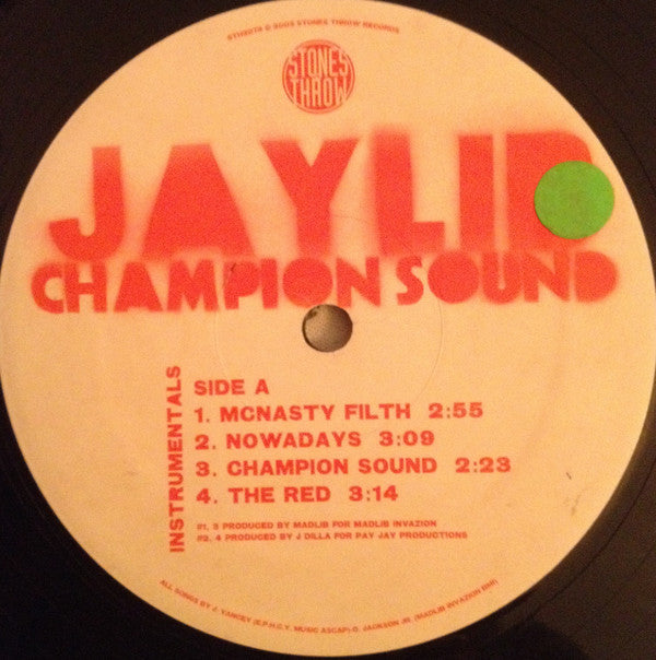 Jaylib : Champion Sound - Instrumentals (2xLP, Album)