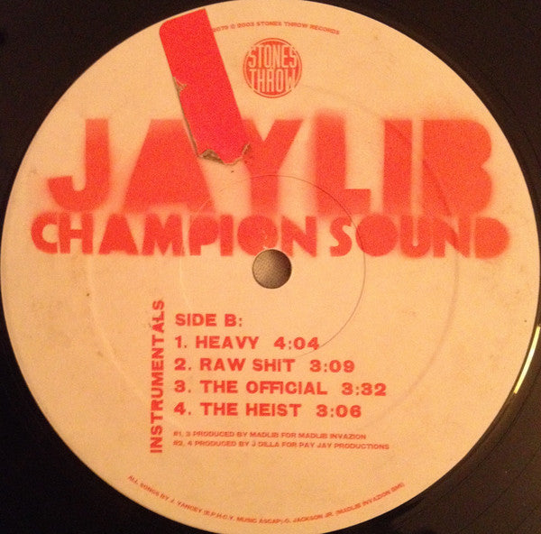Jaylib : Champion Sound - Instrumentals (2xLP, Album)