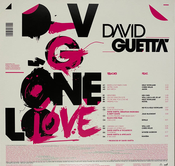 David Guetta : One Love (2xLP, Album, RE)