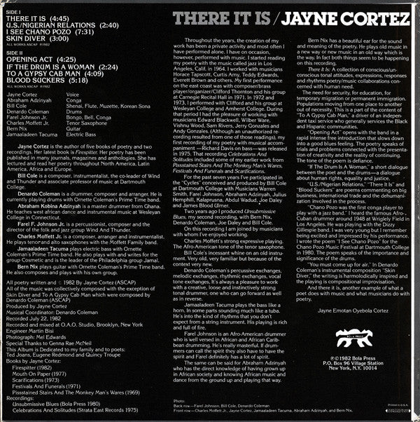 Jayne Cortez And The Firespitters : There It Is (LP, Album)