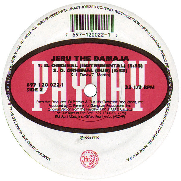 Jeru The Damaja : D. Original (12", Single)