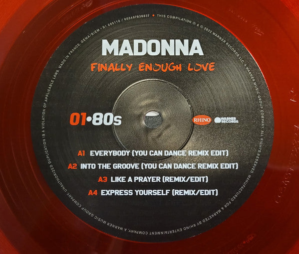 Madonna : Finally Enough Love (2xLP, Comp, RM, Red)