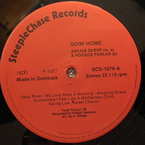 Archie Shepp & Horace Parlan : Goin' Home (LP, Album)