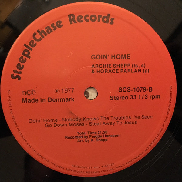 Archie Shepp & Horace Parlan : Goin' Home (LP, Album)
