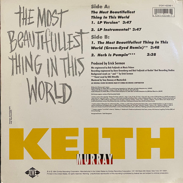 Keith Murray : The Most Beautifullest Thing In This World (12")