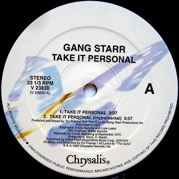 Gang Starr : Take It Personal (12")