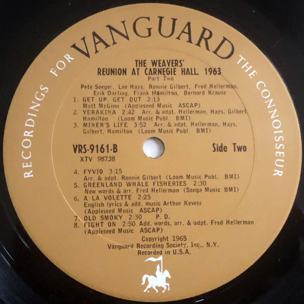 The Weavers : Reunion At Carnegie Hall, Part 2 (LP, Album, Mono)