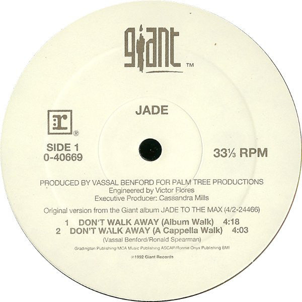 Jade (3) : Don't Walk Away (12", Maxi, Whi)
