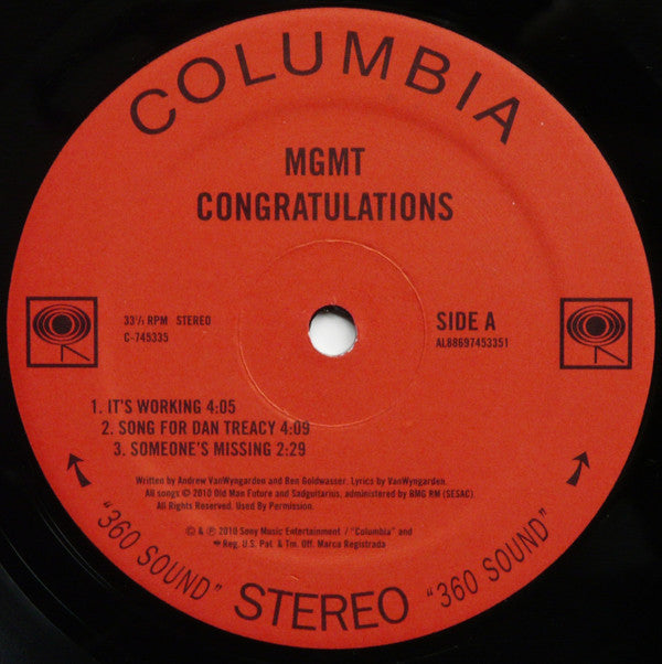 MGMT : Congratulations (2xLP, Album, Scr)