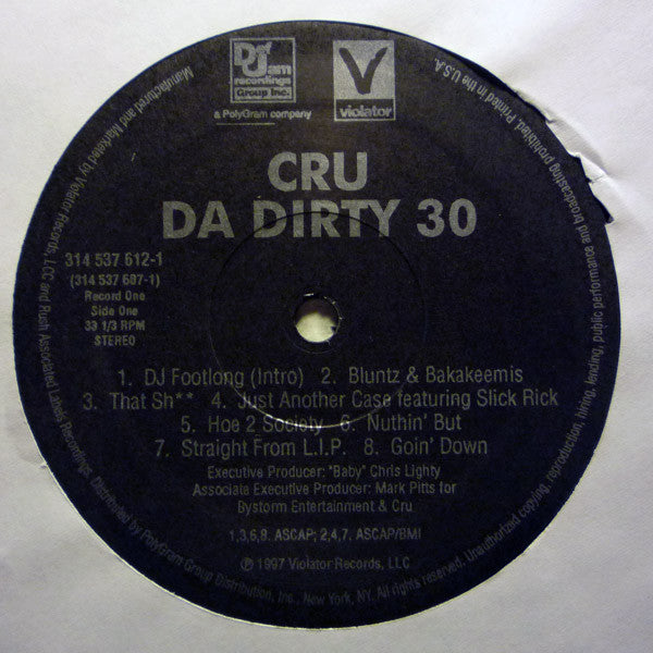 CRU : Da Dirty 30 (2xLP, Album)