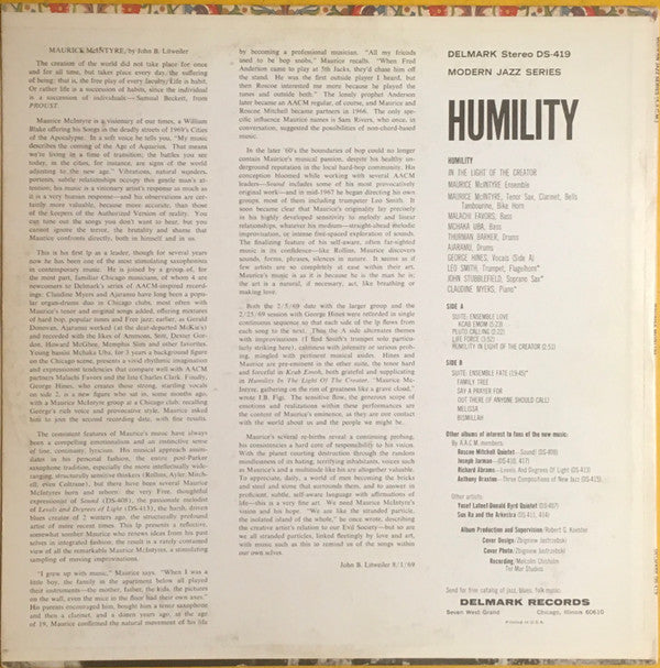Maurice McIntyre : Humility In The Light Of Creator (LP, Album)