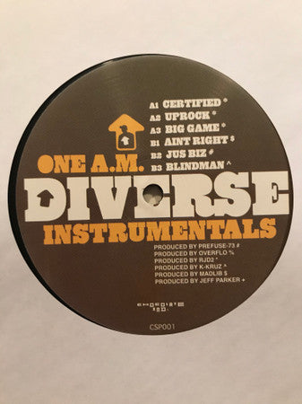 Diverse : One A.M. (Instrumentals) (2xLP, Ltd)