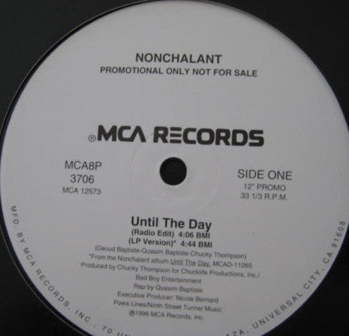 Nonchalant : Until The Day (12", Promo)