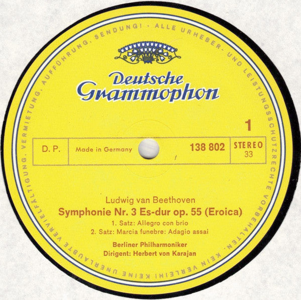 Ludwig van Beethoven / Berliner Philharmoniker • Herbert von Karajan : »Eroica« (LP)