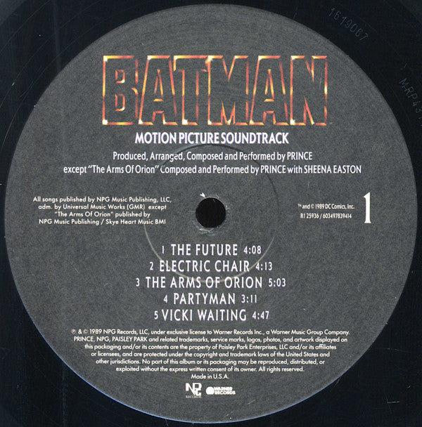 Prince : Batman™ (Motion Picture Soundtrack) (LP, Album, RE)