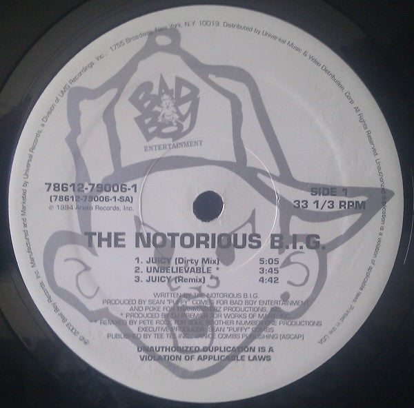 Notorious B.I.G. : Juicy (12", RP)