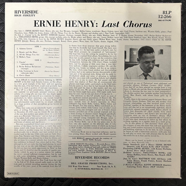 Ernie Henry : Last Chorus (LP, Album)