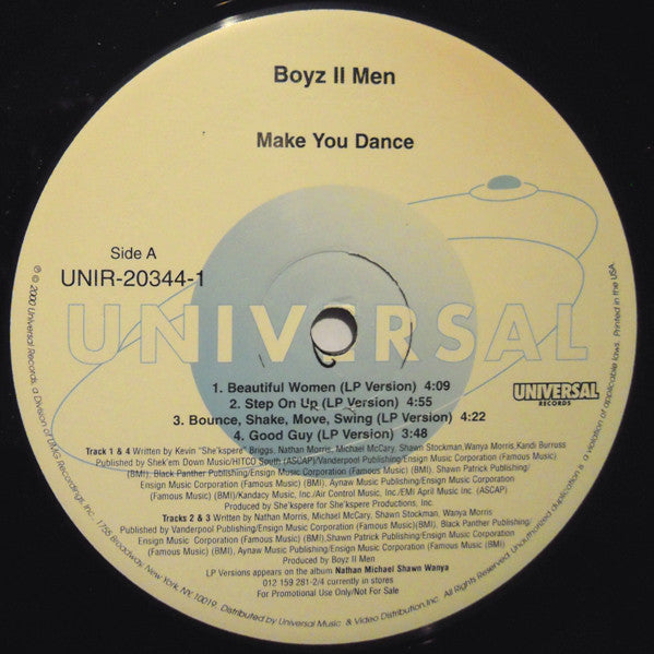 Boyz II Men : Make You Dance / The Instrumentals (12", Promo)
