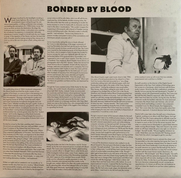 Carter Burwell : Blood Simple (Original Soundtrack) (LP, RSD, Ltd, "Ki)