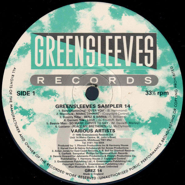 Various : Greensleeves Sampler 14 (LP, Comp)
