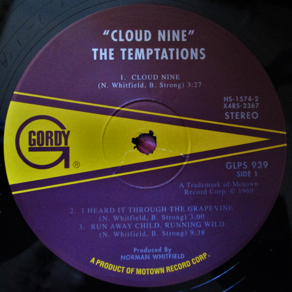 The Temptations : Cloud Nine (LP, Album, RE)