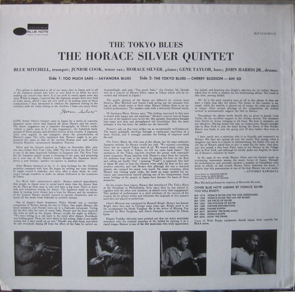 The Horace Silver Quintet : The Tokyo Blues (LP, Album, RE, Whi)